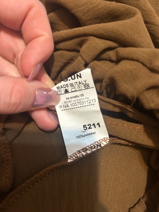 Women’s Wide-Leg Drawstring Pants in Camel Brown Size M-L - Picture 2 of 6